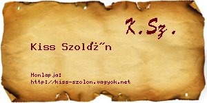 Kiss Szolón névjegykártya